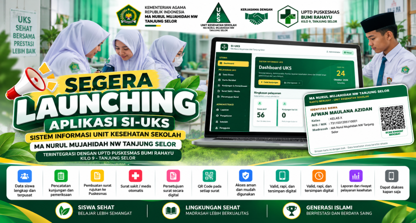 MA Nurul Mujahidah NW Tanjung Selor Siap Luncurkan Aplikasi SI-UKS, Perkuat Layanan Kesehatan Siswa Berbasis Digital