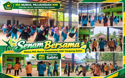 Semangat Sehat dan Bugar! MA Nurul Mujahidah NW Tanjung Selor Rutin Gelar Senam Bersama Setiap Hari Sabtu
